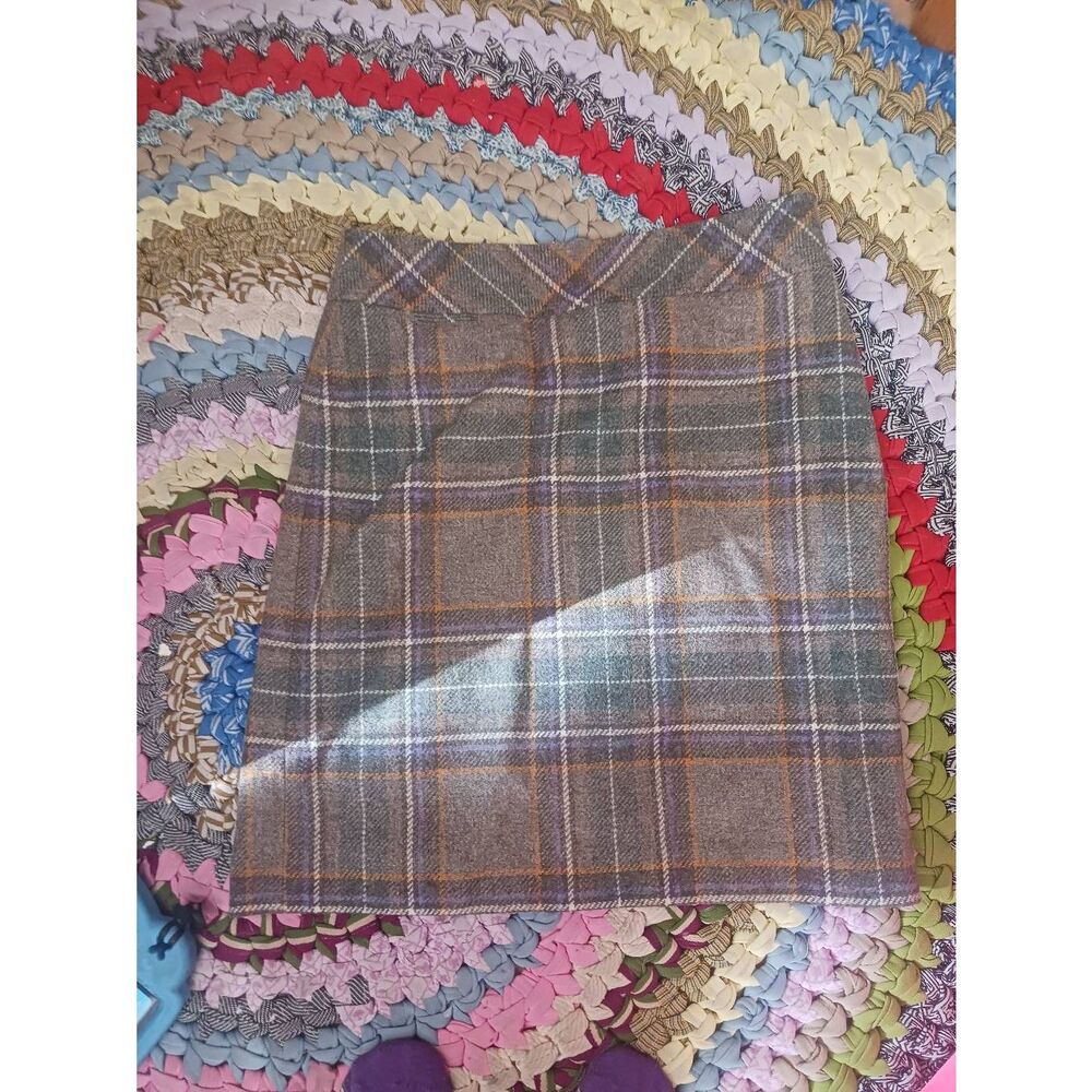 Fully lined L.L. Bean wool skirt Plaid 12 regular academia